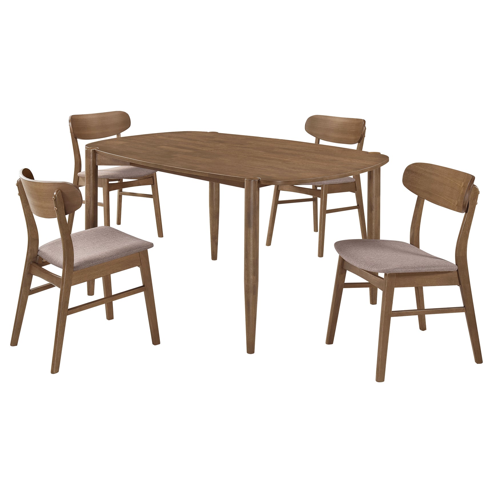 Dortch 5-piece Oval Solid Wood Dining Set Walnut - Tampa Furniture Outlet