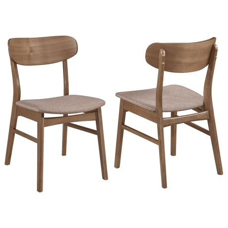 Tampa Furniture Outlet - Coaster - Dortch Dining Side Chair Walnut and Brown (Set of 2) - 108462