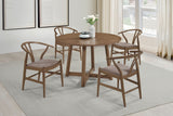 Tampa Furniture Outlet - Coaster - Dinah 5-piece Round Solid Wood Dining Set Walnut - 108471-S5