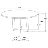 Dinah 5-piece Round Solid Wood Dining Set Walnut - Tampa Furniture Outlet