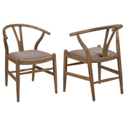 Tampa Furniture Outlet - Coaster - Dinah Wood Wishbone Dining Side Chair Walnut (Set of 2) - 108472