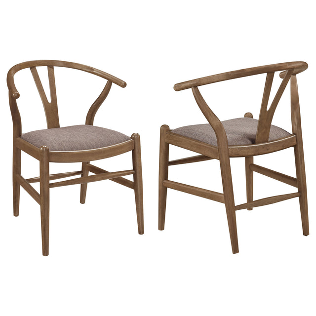 Tampa Furniture Outlet - Coaster - Dinah Wood Wishbone Dining Side Chair Walnut (Set of 2) - 108472