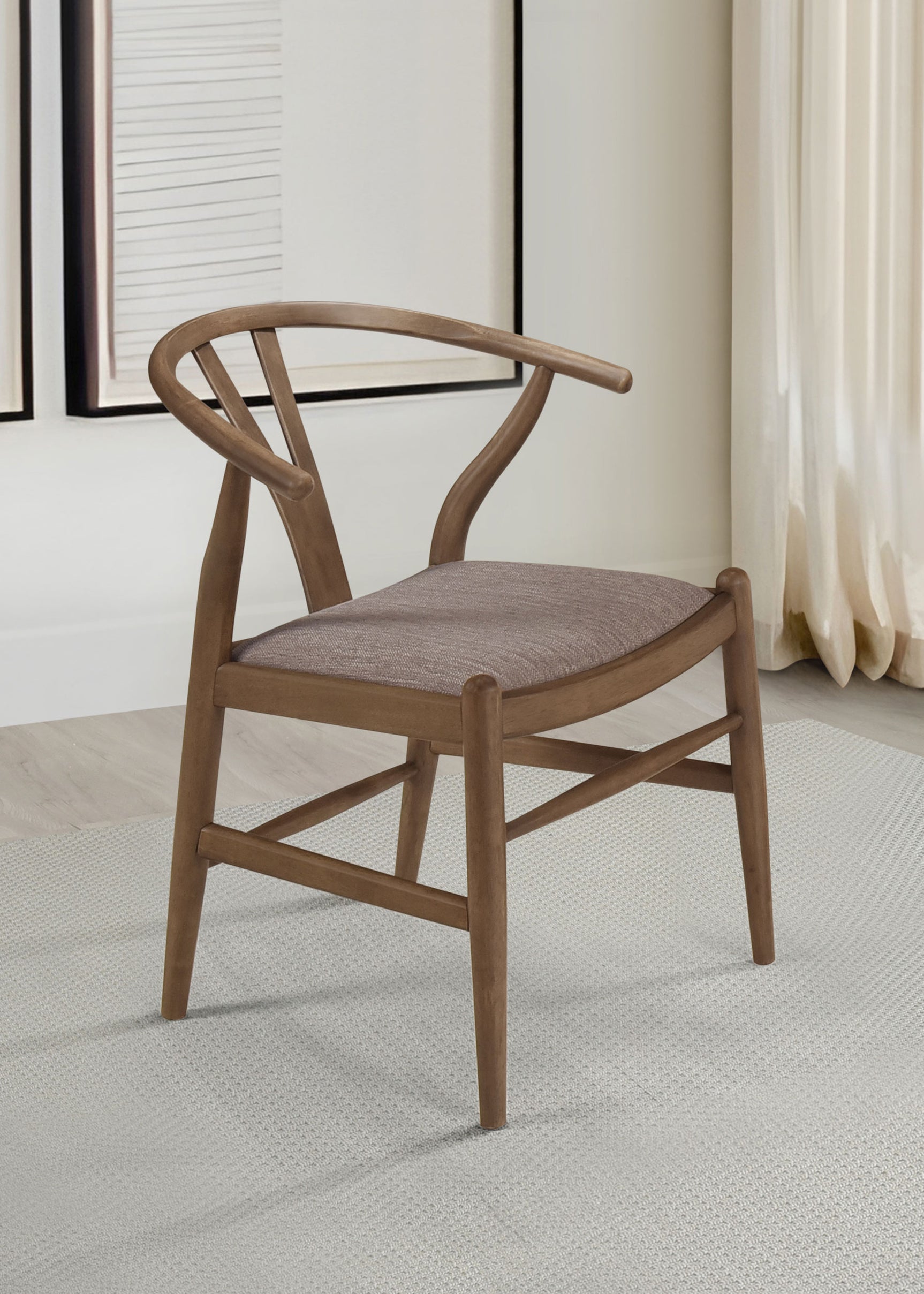Dinah Wood Wishbone Dining Side Chair Walnut (Set of 2) - Tampa Furniture Outlet