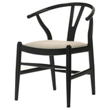 Crestmont Wood Wishbone Dining Side Chair Black (Set of 2) - Tampa Furniture Outlet