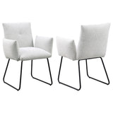 Tampa Furniture Outlet - Coaster - Ackland Upholstered Dining Arm Chair Light Grey (Set of 2) - 108492
