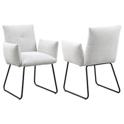 Tampa Furniture Outlet - Coaster - Ackland Upholstered Dining Arm Chair Light Grey (Set of 2) - 108492