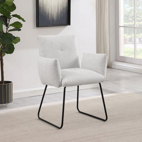 Ackland Upholstered Dining Arm Chair Light Grey (Set of 2) - Tampa Furniture Outlet