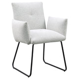 Ackland Upholstered Dining Arm Chair Light Grey (Set of 2) - Tampa Furniture Outlet
