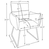 Ackland Upholstered Dining Arm Chair Light Grey (Set of 2) - Tampa Furniture Outlet