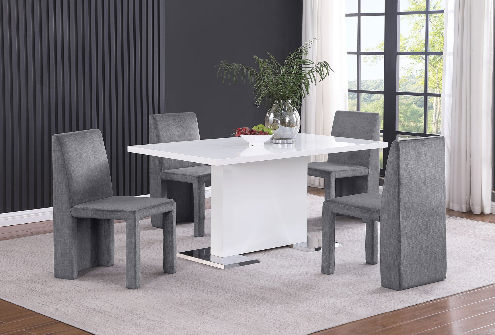 Tordera Velvet Upholstered Dining Side Chair Grey (Set of 2) - Tampa Furniture Outlet