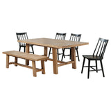 Middleton 6-piece Extension Leaf Dining Set Brown and Black - Tampa Furniture Outlet