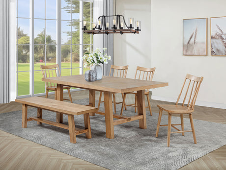 Tampa Furniture Outlet - Coaster - Middleton 6-piece Extension Leaf Dining Set Natural Brown - 108540-S6N