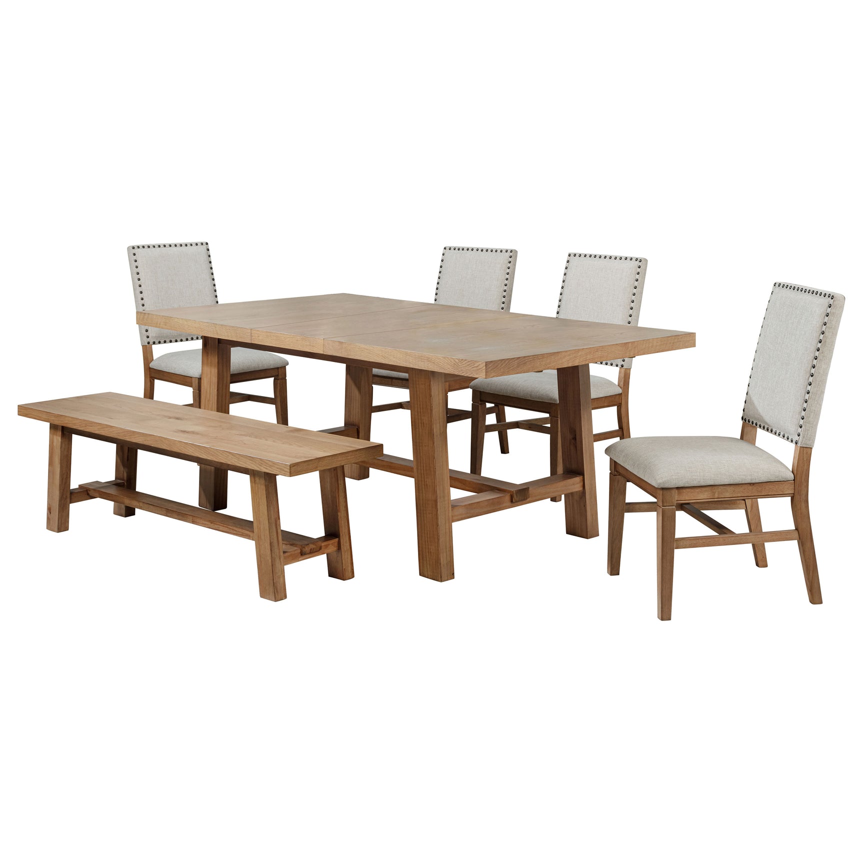 Middleton 6-piece Extension Leaf Dining Set Brown and Beige - Tampa Furniture Outlet