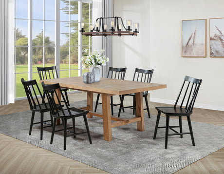 Tampa Furniture Outlet - Coaster - Middleton 7-piece Extension Leaf Dining Set Brown and Black - 108540-S7B
