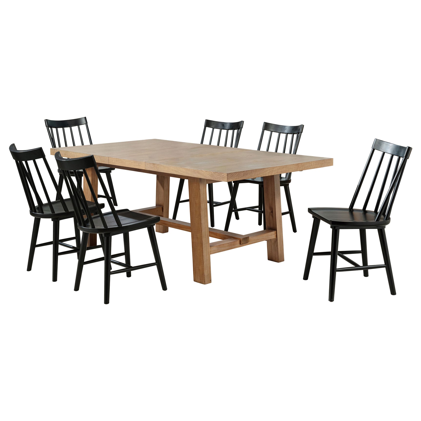Middleton 7-piece Extension Leaf Dining Set Brown and Black - Tampa Furniture Outlet
