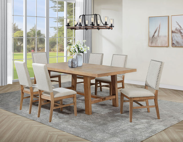 Tampa Furniture Outlet - Coaster - Middleton 7-piece Extension Leaf Dining Set Brown and Beige - 108540-S7