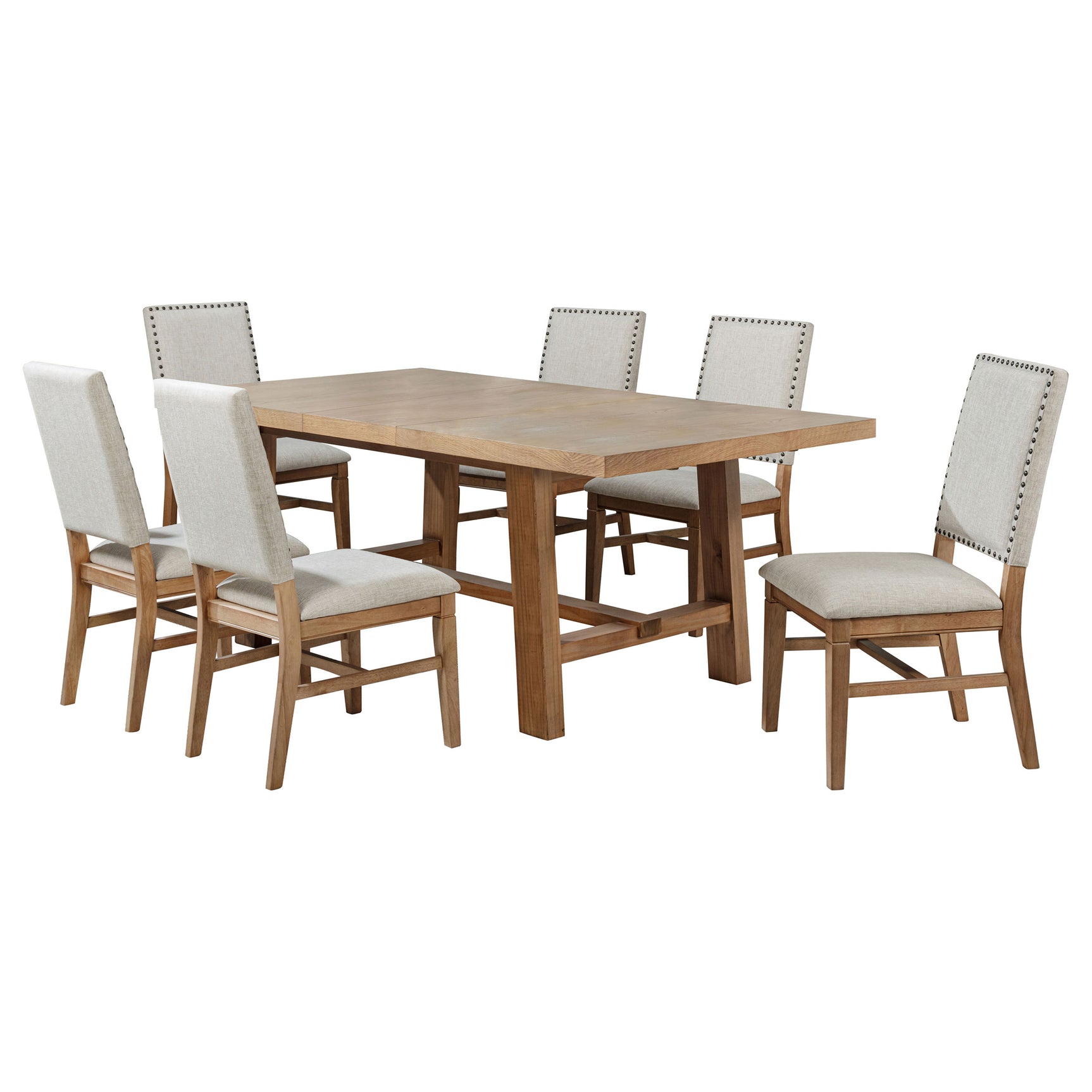 Middleton 7-piece Extension Leaf Dining Set Brown and Beige - Tampa Furniture Outlet