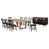 Middleton 10-piece Extension Leaf Dining Set Natural Brown and Black - Tampa Furniture Outlet