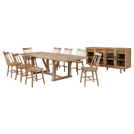 Middleton 10-piece Extension Leaf Dining Set Natural Brown - Tampa Furniture Outlet