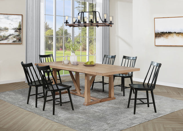 Tampa Furniture Outlet - Coaster - Middleton 7-piece Extension Leaf Dining Set Brown and Black - 108541-S7B