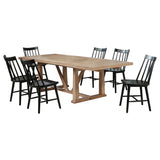 Middleton 7-piece Extension Leaf Dining Set Brown and Black - Tampa Furniture Outlet