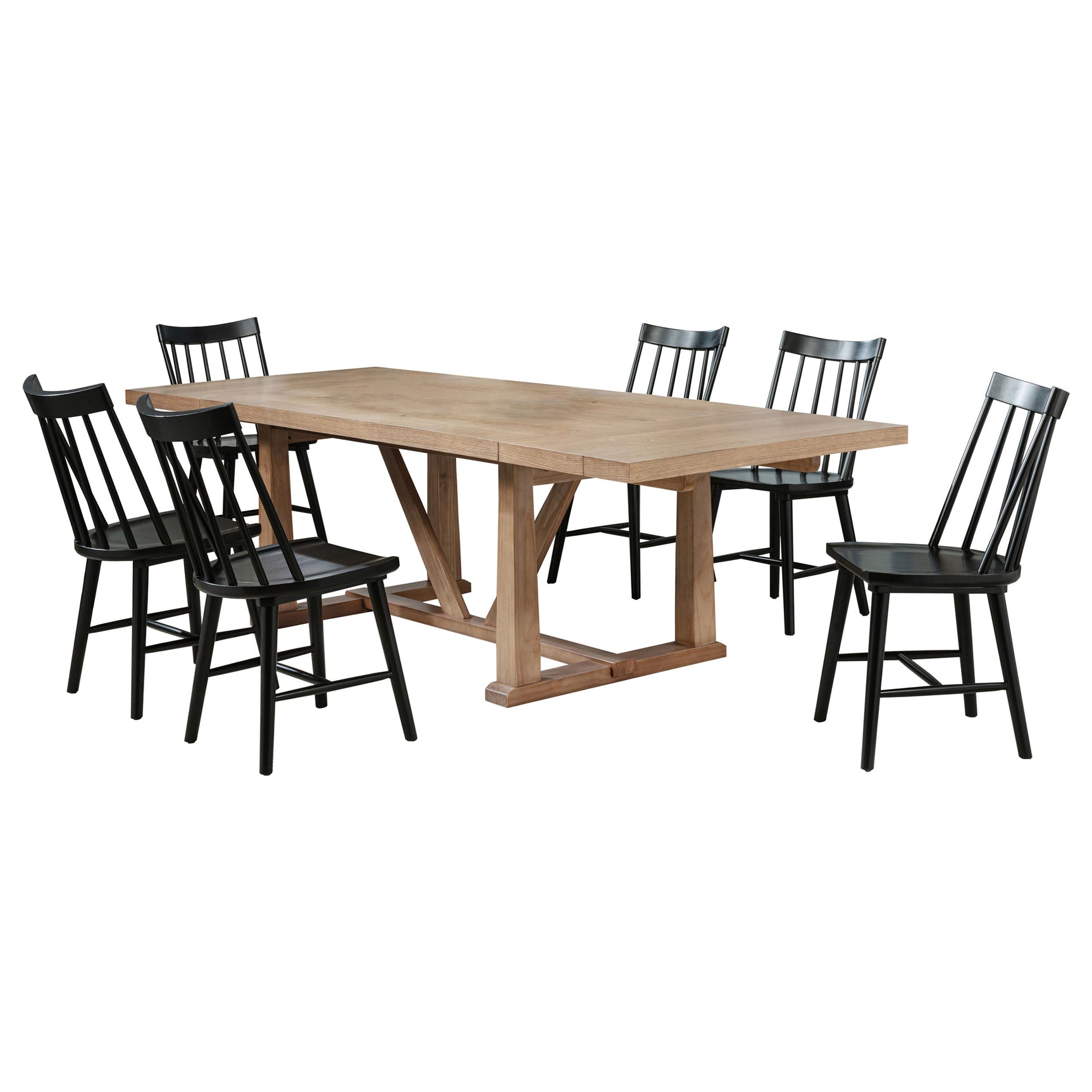 Middleton 7-piece Extension Leaf Dining Set Brown and Black - Tampa Furniture Outlet