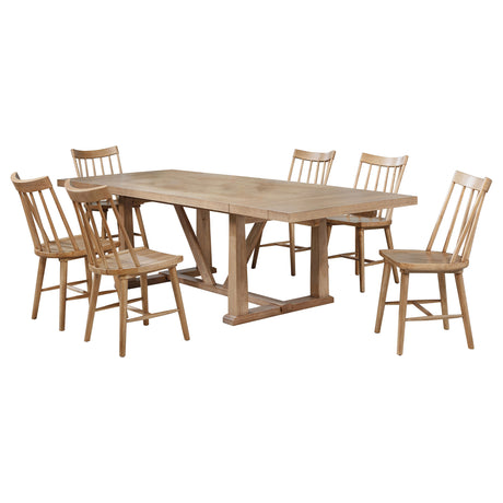 Middleton 7-piece Extension Leaf Dining Set Natural Brown - Tampa Furniture Outlet