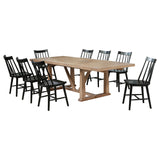 Middleton 9-piece Extension Leaf Dining Set Brown and Black - Tampa Furniture Outlet