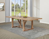 Middleton 106-inch Extension Leaf Dining Table Natural Brown - Tampa Furniture Outlet