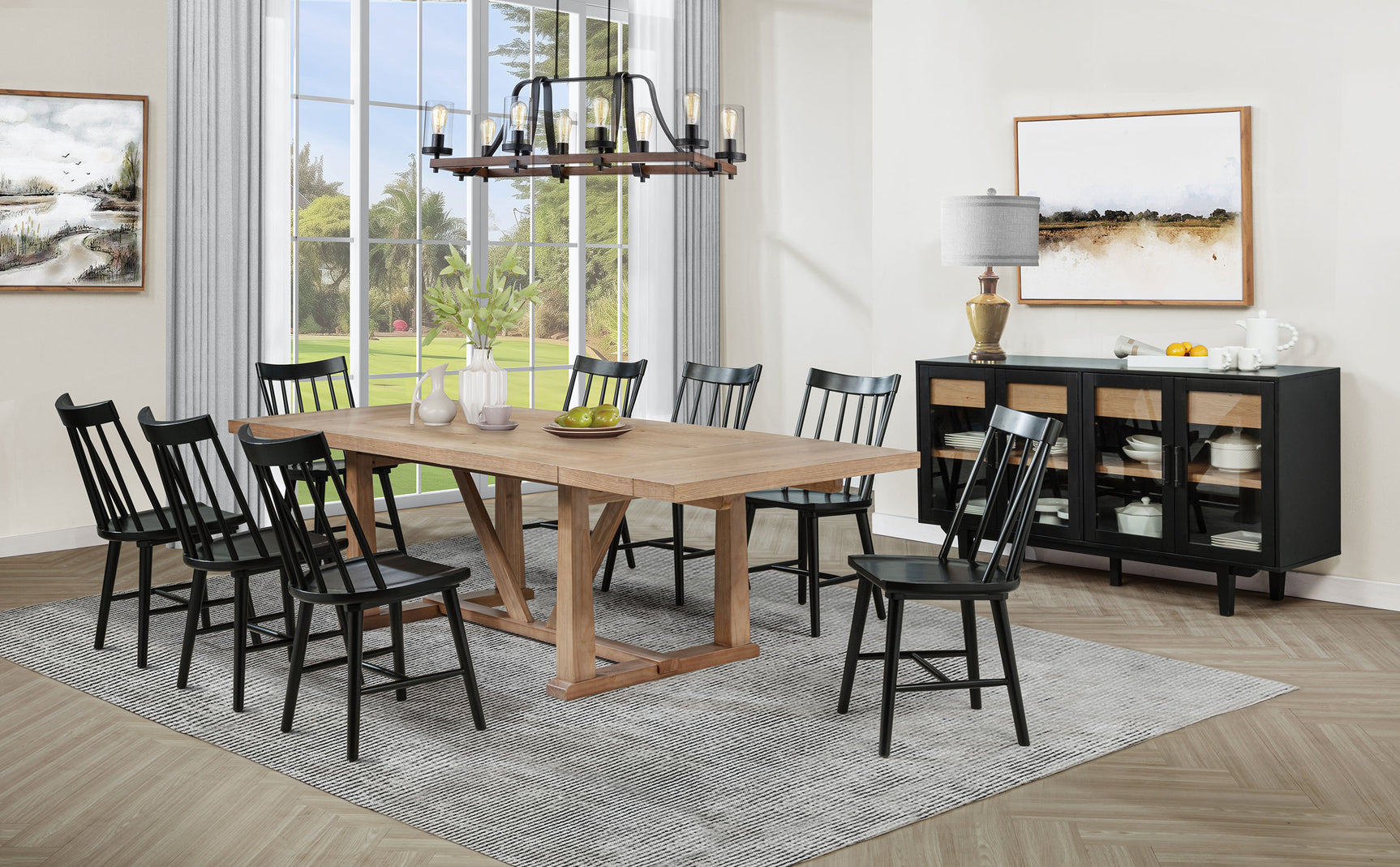 Middleton 106-inch Extension Leaf Dining Table Natural Brown - Tampa Furniture Outlet