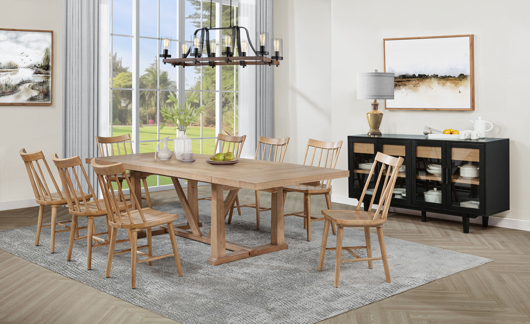 Middleton 106-inch Extension Leaf Dining Table Natural Brown - Tampa Furniture Outlet