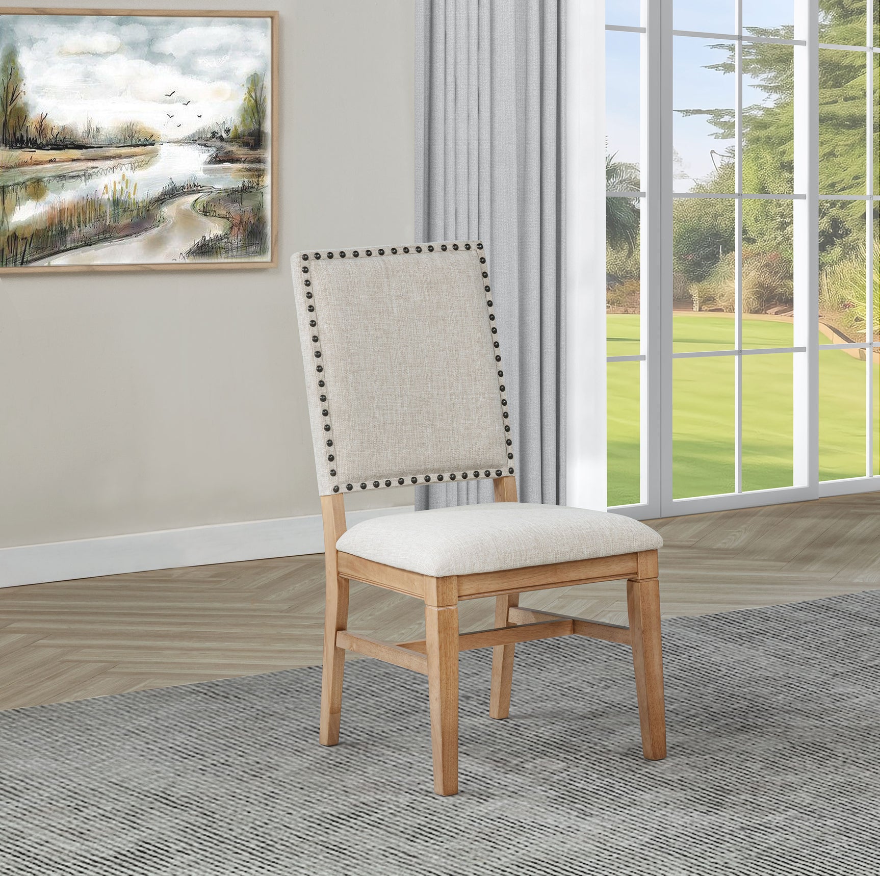 Middleton Upholstered Dining Side Chair Beige (Set of 2) - Tampa Furniture Outlet