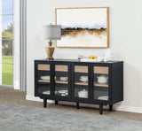 Middleton 4-door Sideboard Server with Dual Drawers Black - Tampa Furniture Outlet