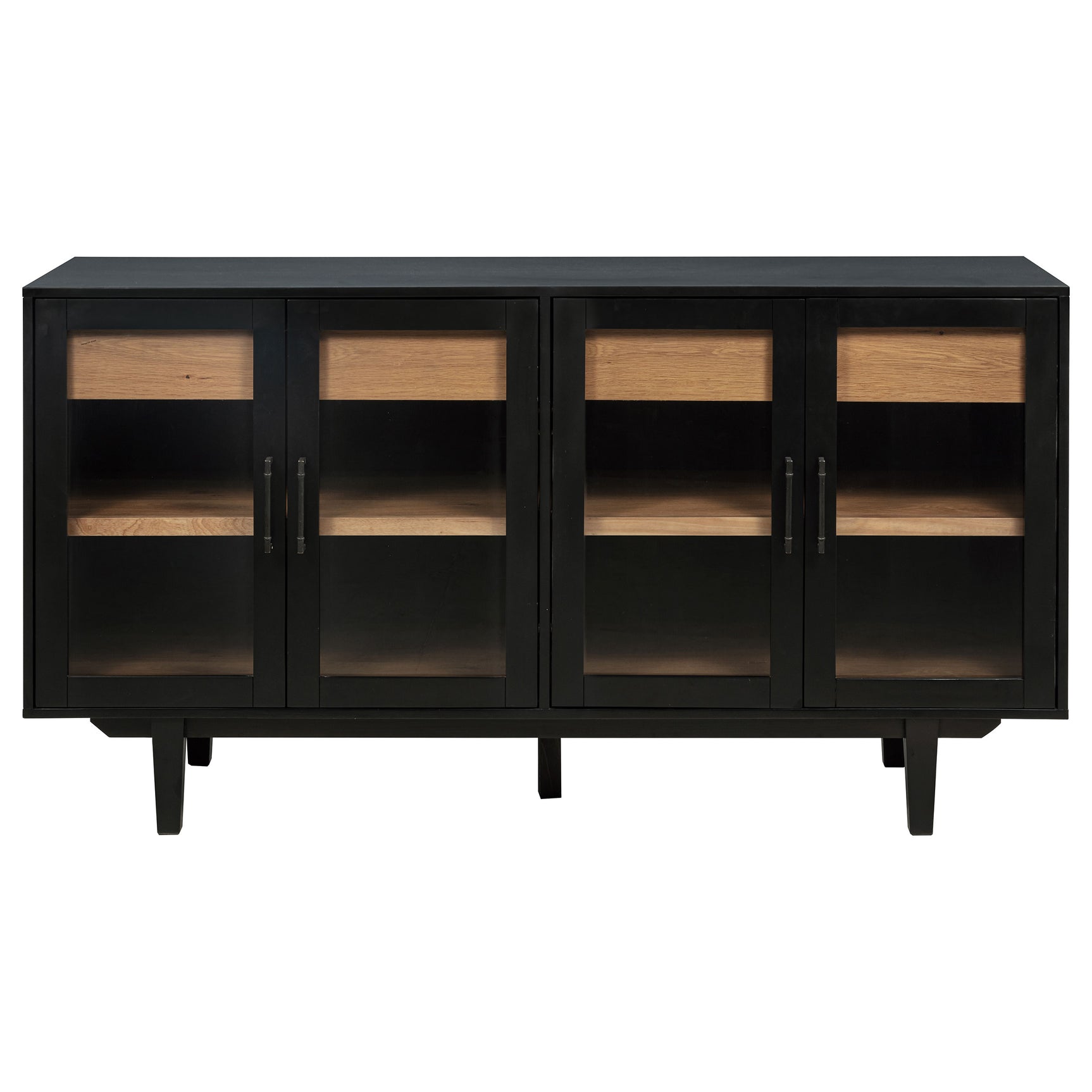 Middleton 4-door Sideboard Server with Dual Drawers Black - Tampa Furniture Outlet