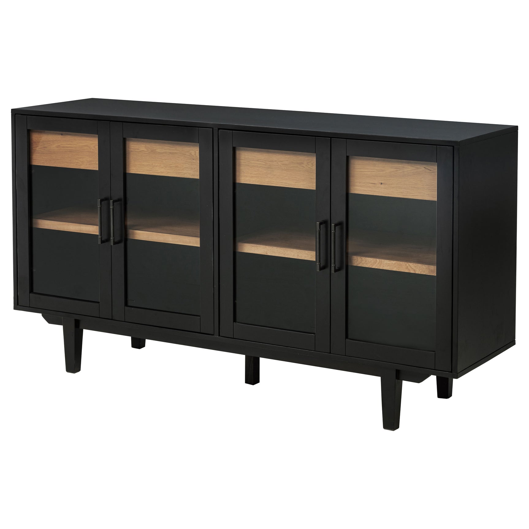 Middleton 4-door Sideboard Server with Dual Drawers Black - Tampa Furniture Outlet