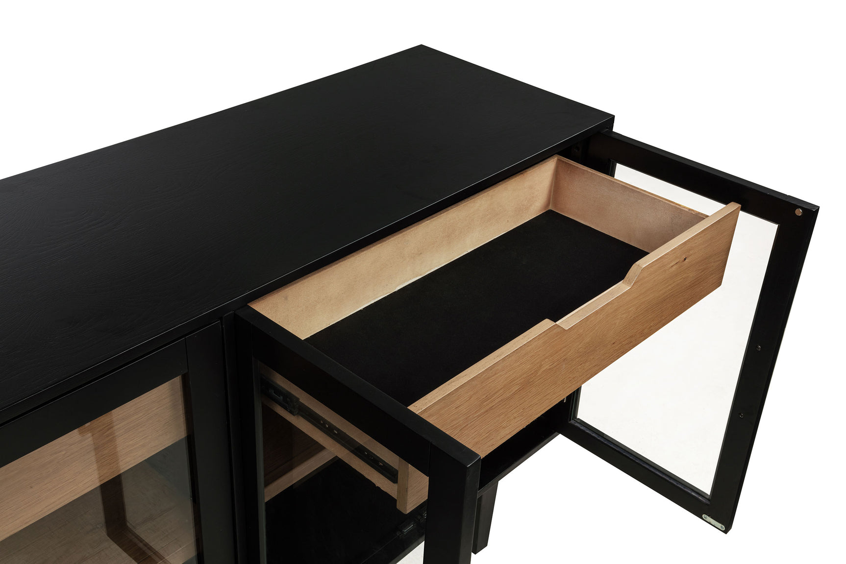 Middleton 4-door Sideboard Server with Dual Drawers Black - Tampa Furniture Outlet