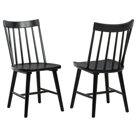 Tampa Furniture Outlet - Coaster - Middleton Solid Wood Dining Side Chair Black (Set of 2) - 108546BLK