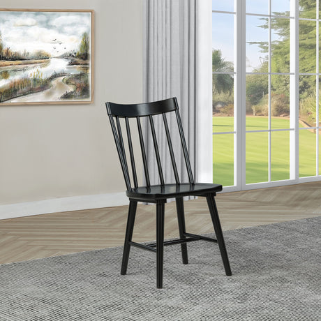 Middleton Solid Wood Dining Side Chair Black (Set of 2) - Tampa Furniture Outlet