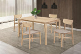Tampa Furniture Outlet - Coaster - Parkridge 5-piece 59-inch Wood Dining Set White Washed - 108551-S5