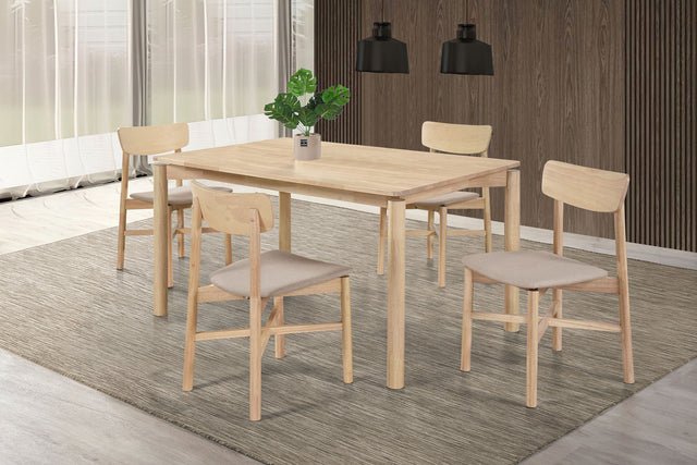 Tampa Furniture Outlet - Coaster - Parkridge 5-piece 59-inch Wood Dining Set White Washed - 108551-S5