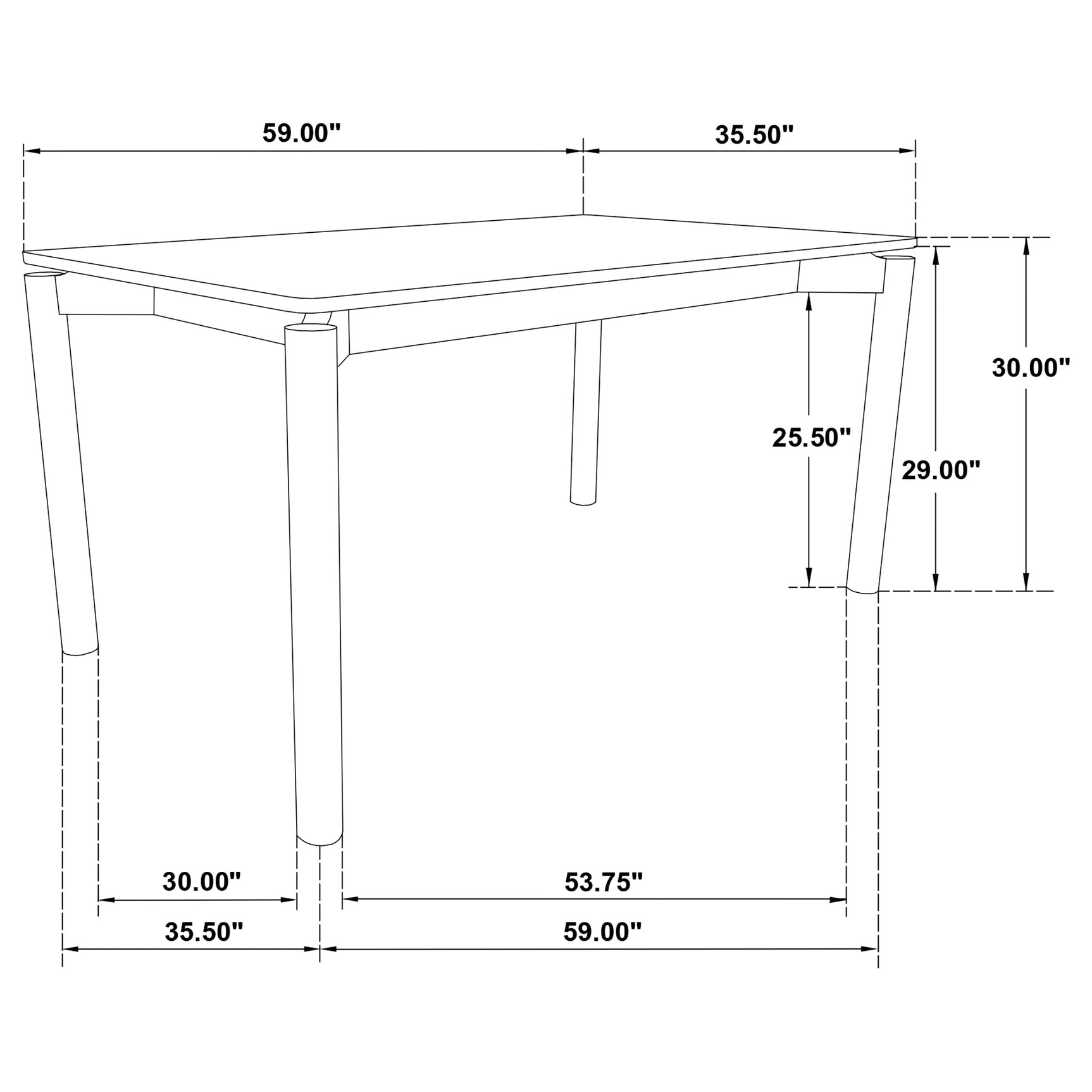 Parkridge 5-piece 59-inch Wood Dining Set White Washed - Tampa Furniture Outlet