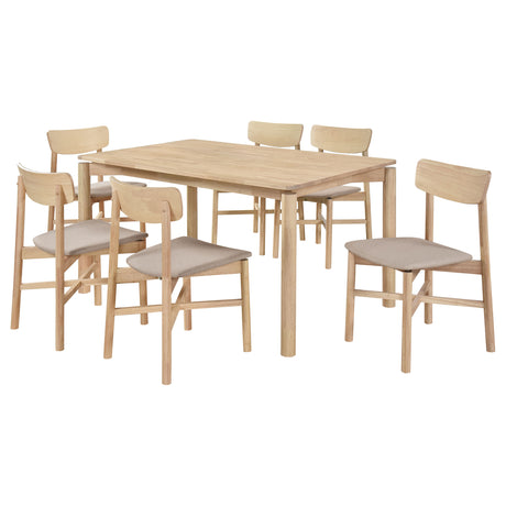 Parkridge 7-piece 59-inch Wood Dining Set White Washed - Tampa Furniture Outlet