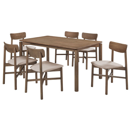 Parkridge 7-piece 59-inch Wood Dining Set Natural Walnut - Tampa Furniture Outlet