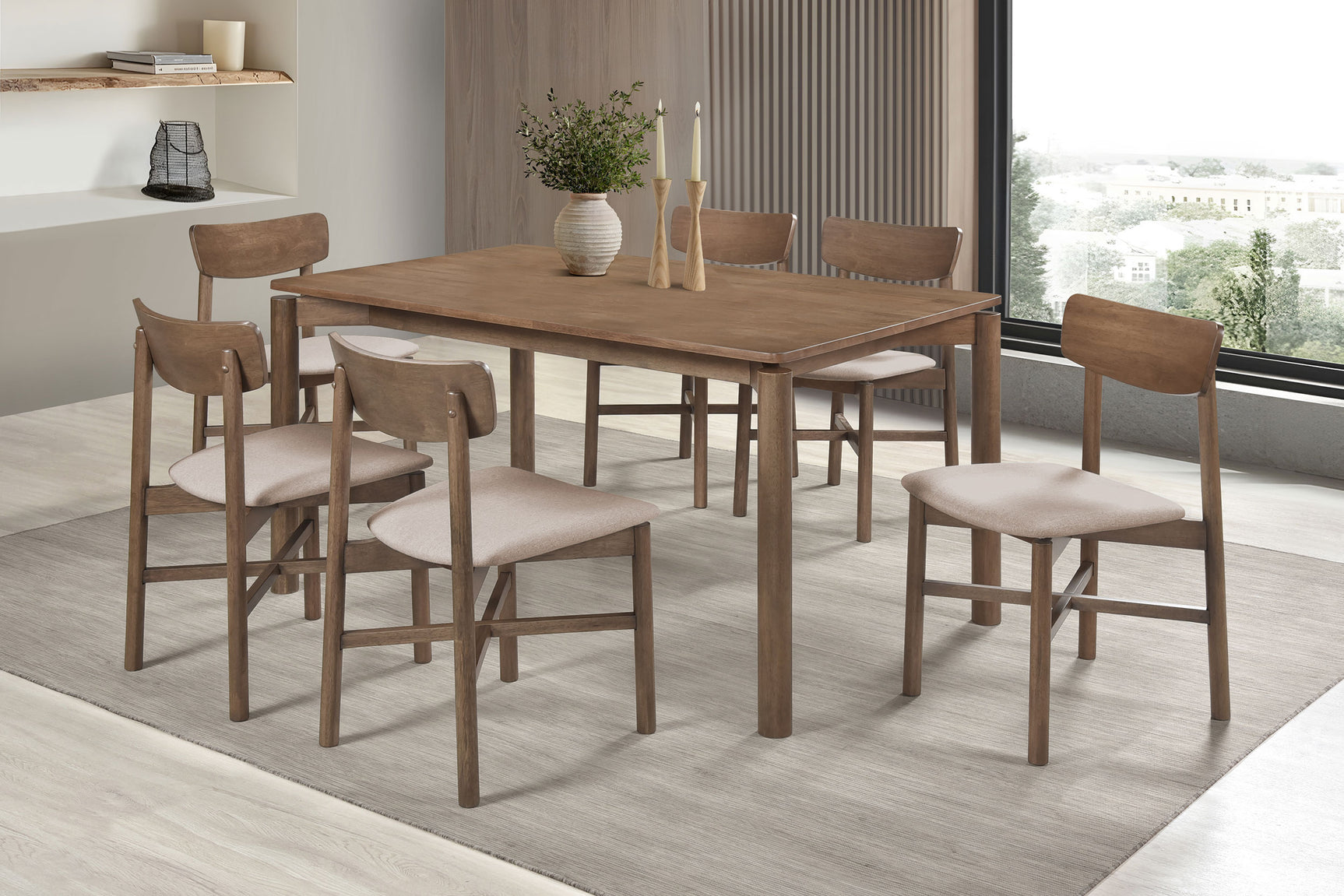 Parkridge 59-inch Rectangular Dining Table Natural Walnut - Tampa Furniture Outlet