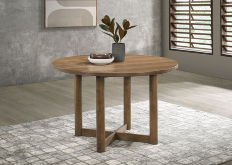 Crestmore 46-inch Round Wood Dining Table Walnut - Tampa Furniture Outlet