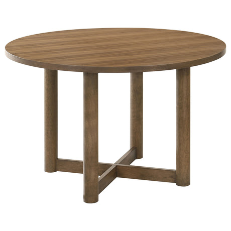 Tampa Furniture Outlet - Coaster - Crestmore 46-inch Round Wood Dining Table Walnut - 108570