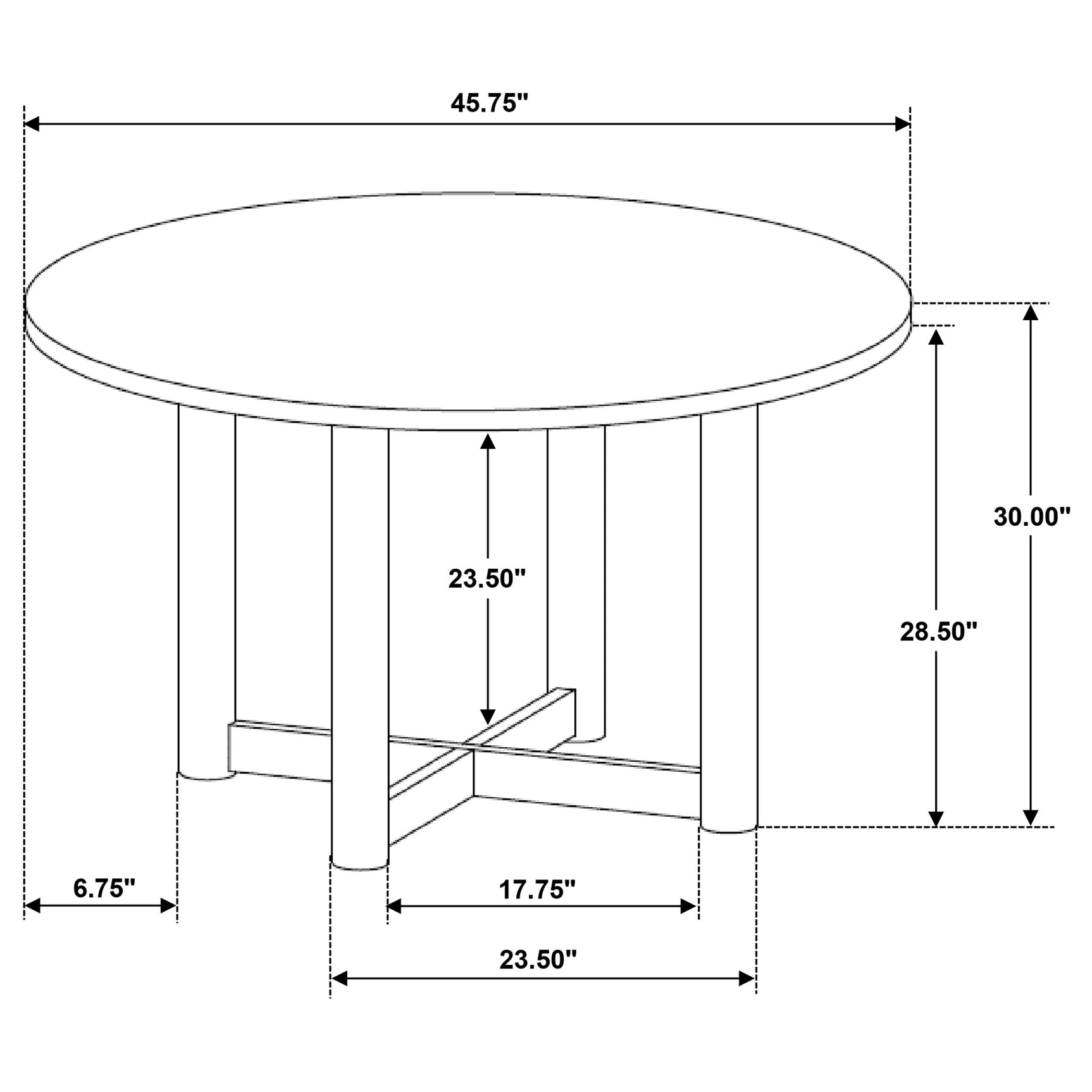 Crestmore 46-inch Round Wood Dining Table Walnut - Tampa Furniture Outlet