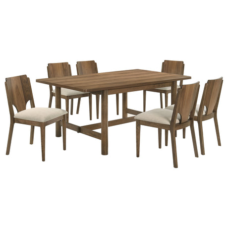 Crestmore 7-piece Rectangular Dining Table Set Walnut - Tampa Furniture Outlet