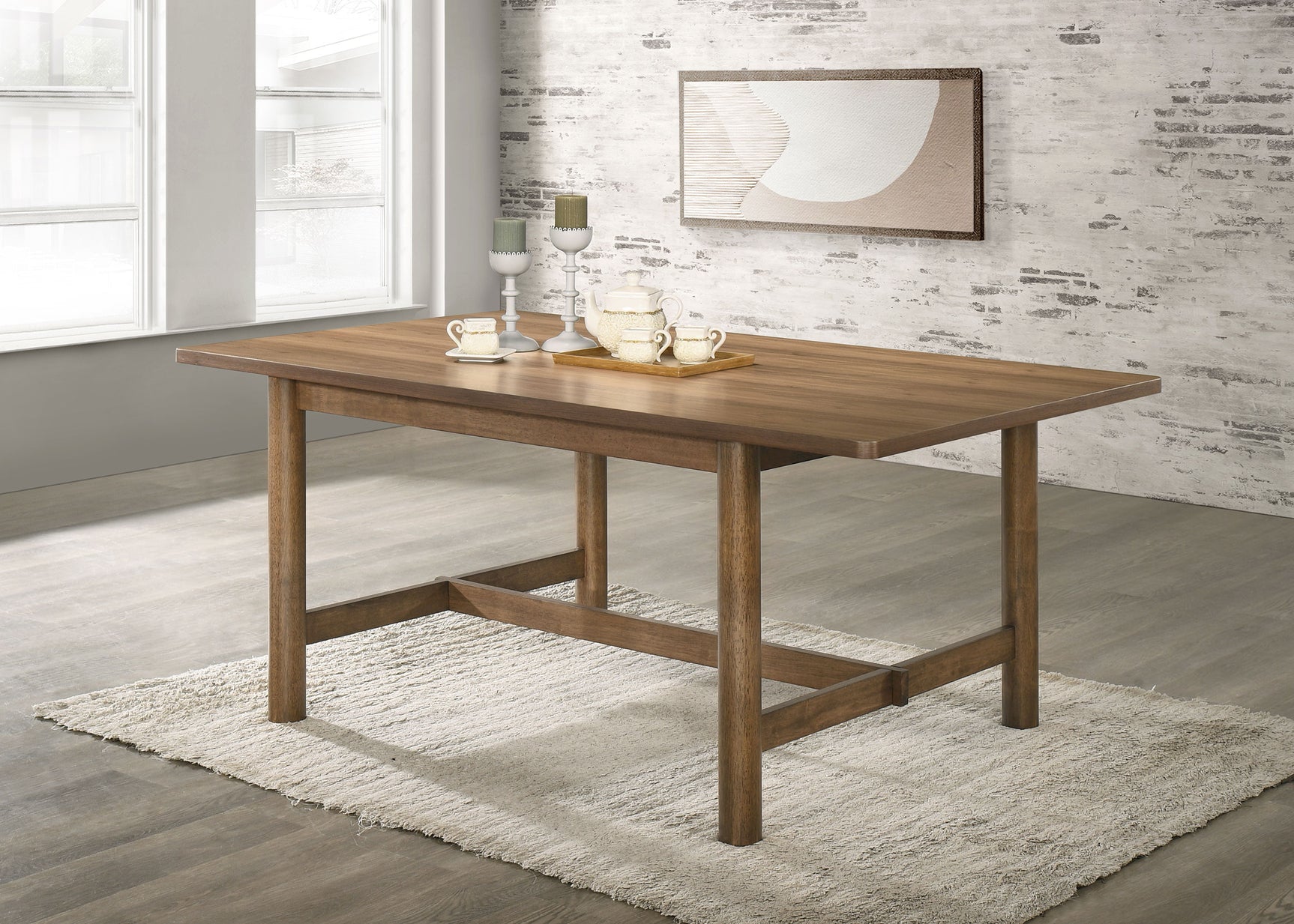 Crestmore 71-inch Rectangular Wood Dining Table Walnut - Tampa Furniture Outlet