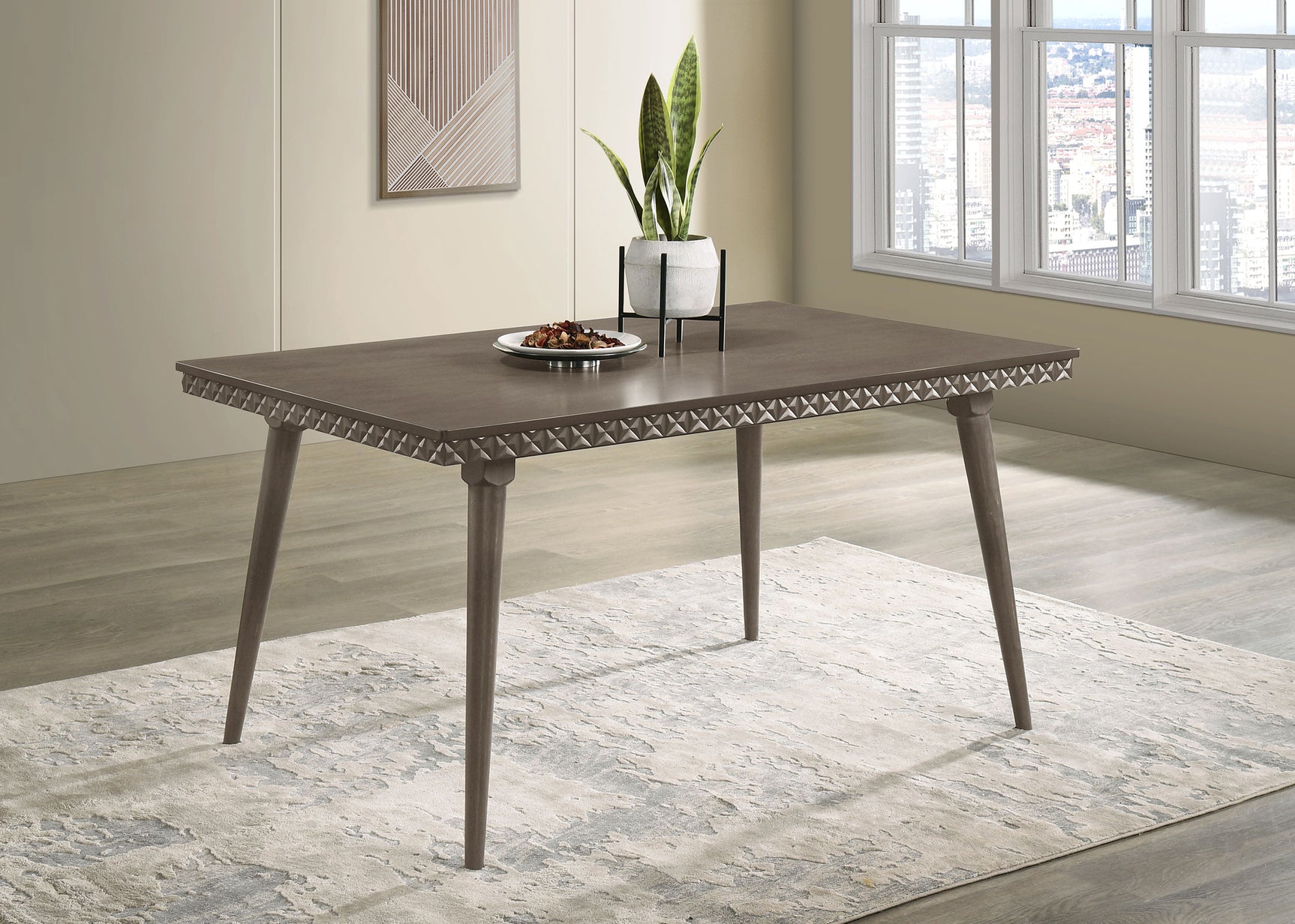 Onslow 59-inch Rectangular Wood Dining Table Dark Brown - Tampa Furniture Outlet
